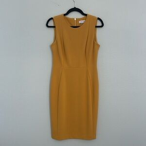 Calvin Klein Yellow Sleeveless Sheath Dress